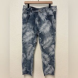 JORDACHE Blue Leaf Print Jeans Size 12